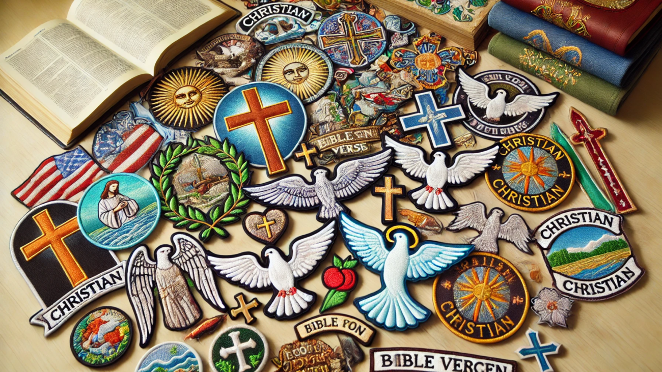 Christian Patches Laid on a Table